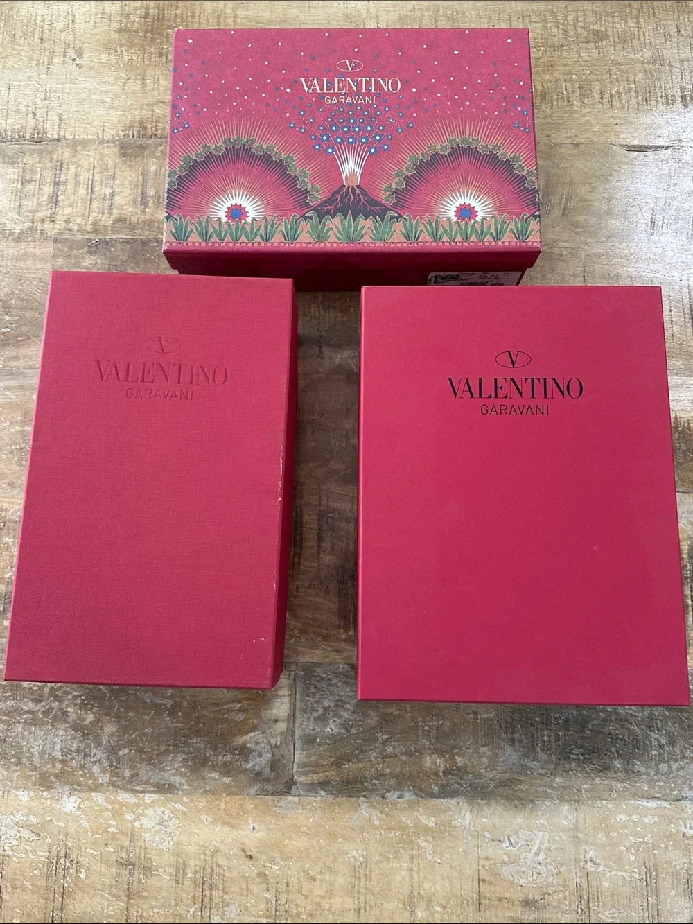 Valentino Garavani Red Decorative and Logo Boxes - Set of 3